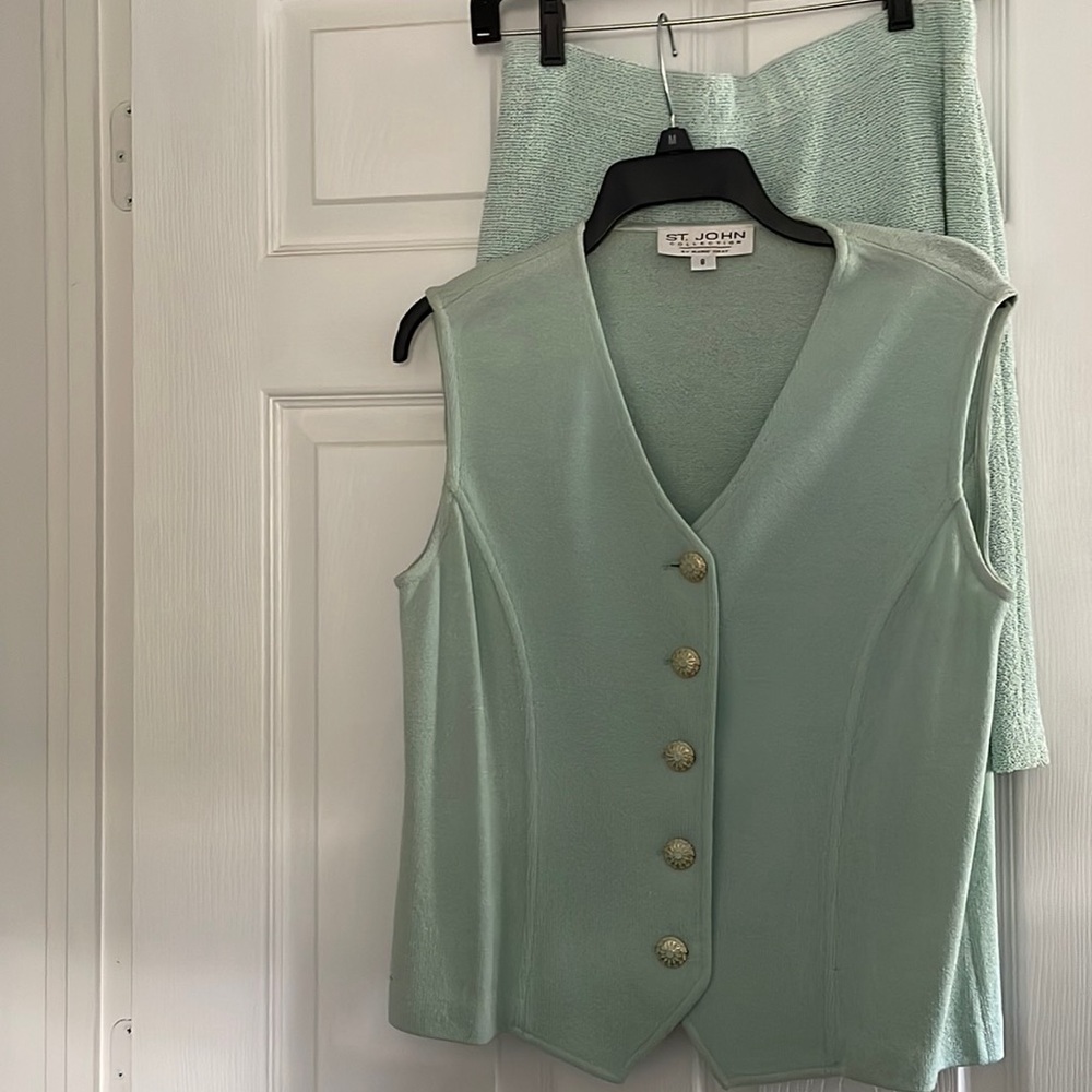 St. John Mint Green vest